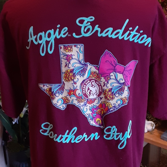 NEW WORLD, Texas A&M, Aggie Tradition Southern Style Cotton Tee,  Size Large - Picture 7 of 7